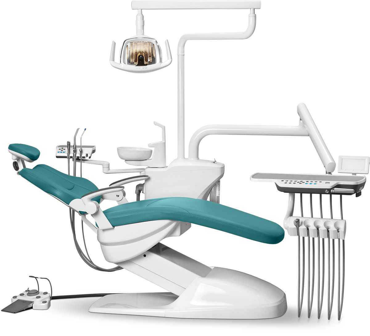 Стоматологическая установка SONZ Z-CHAIR 300 в мягкой обивке, Бирюза