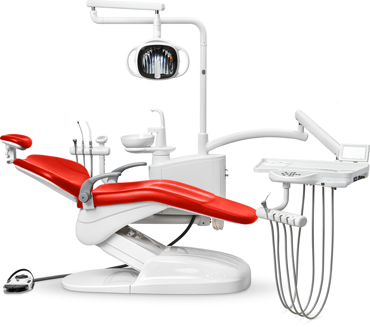 Стоматологическая установка Safety C2 нижняя подача, Красный